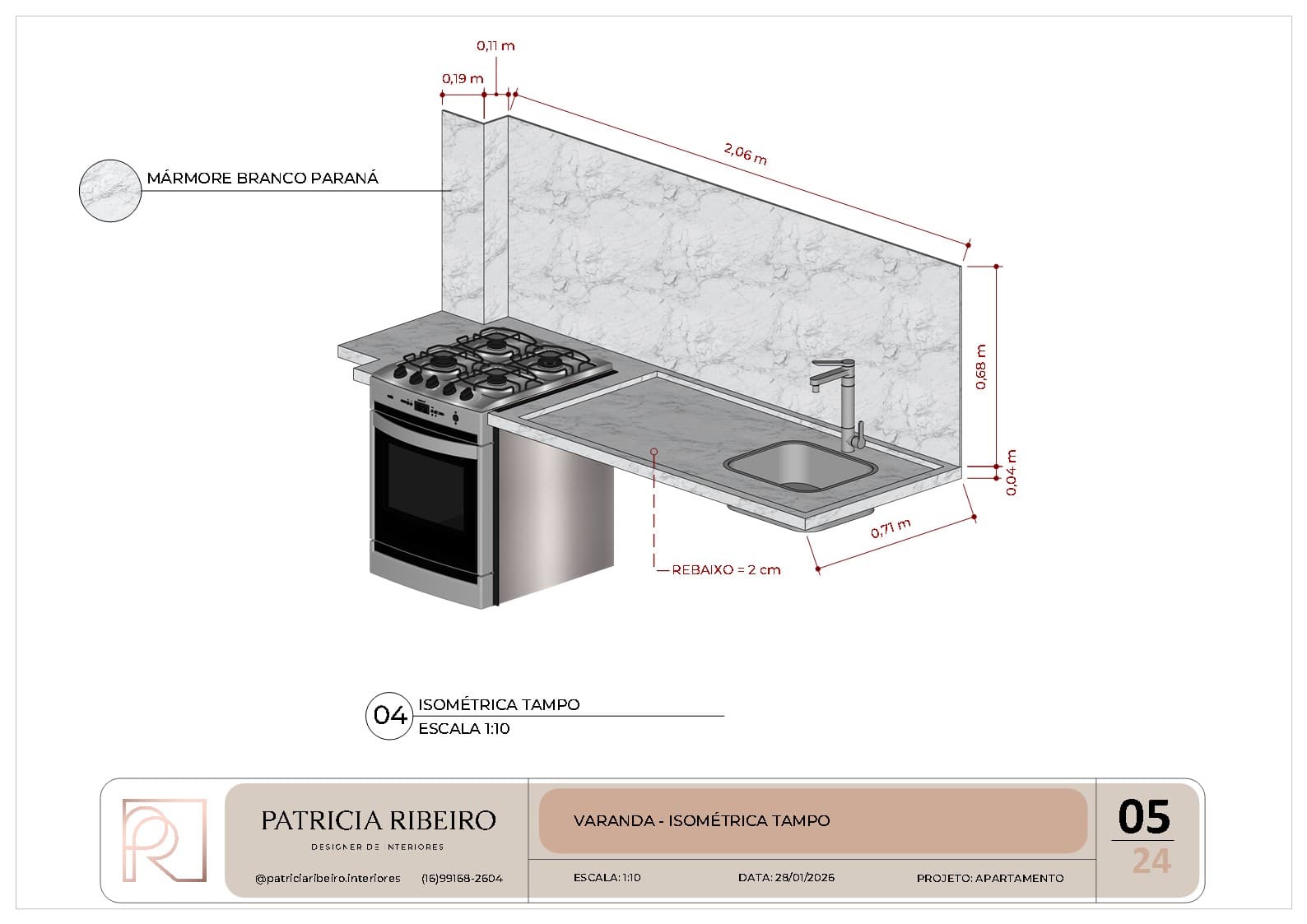 Balcony Countertop Isometric